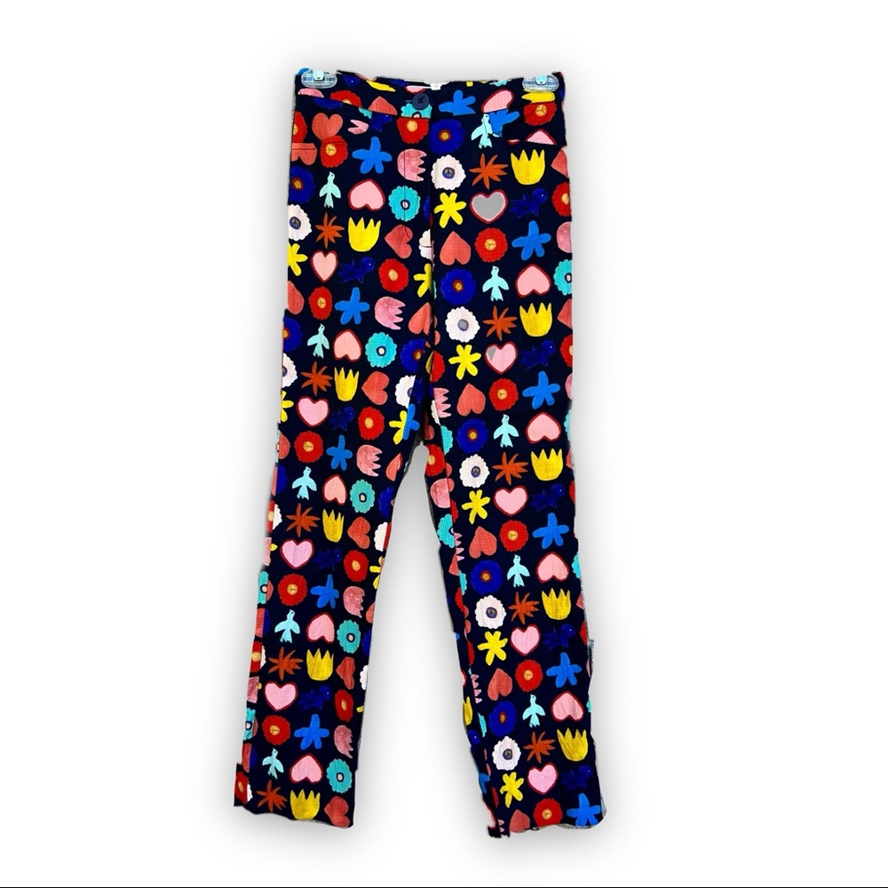 NOT FOR SALE Gorman Navy Blue ☮️ 🐦 🌸 Peace Print Straight Leg Pant XXS